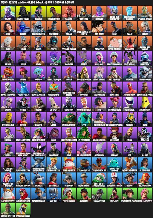 [PC/PSN] | 132 skins | Travis Scott | Galaxy | Darth Vader | Xander | Valeria | Sentinel | Kymera | Renzo the Destroyer | Frozen Love Ranger | Full Access