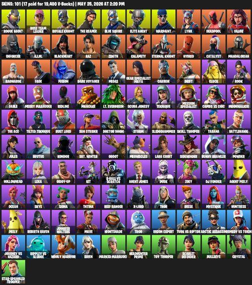 [PC/PSN] | 101 skins | Take The L | OG STW | Royale Knight | The Reaper | Elite Agent | Blue Squire | Lara Croft | Rogue Agent | Rose Team Leader | Full Access