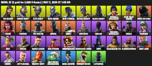 [PC/XBOX] | 37 skins | Floss | Take The L | Black Knight | Sparkle Specialist | Royale Knight | The Reaper | Elite Agent | Blue Squire | Omega | Full Access