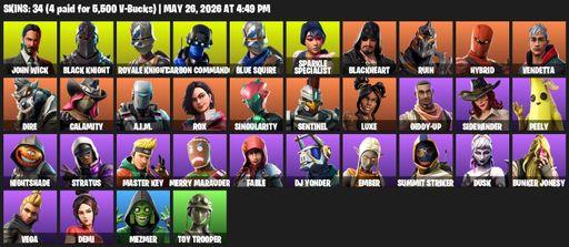 [PC/XBOX] | 34 skins | Floss | Black Knight | Sparkle Specialist | Royale Knight | Blue Squire | John Wick | Carbon Commando | Blackheart | Ruin | Full Access