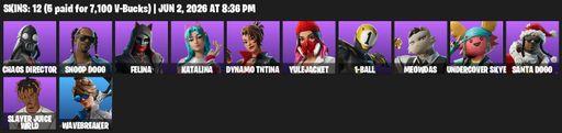 [PC/PSN] | 12 skins | Chaos Director | Snoop Dogg | Felina | Katalina | Dynamo TNTina | Yulejacket | 1-Ball | Meowdas | Undercover Skye | Santa Dogg | Full Access