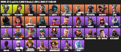 [PC/PSN] | 37 skins | Take The L | The Reaper | Elite Agent | Omega | Carbide | Zenith | Love Ranger | Drift | The Visitor | Calamity | Lynx | Full Access