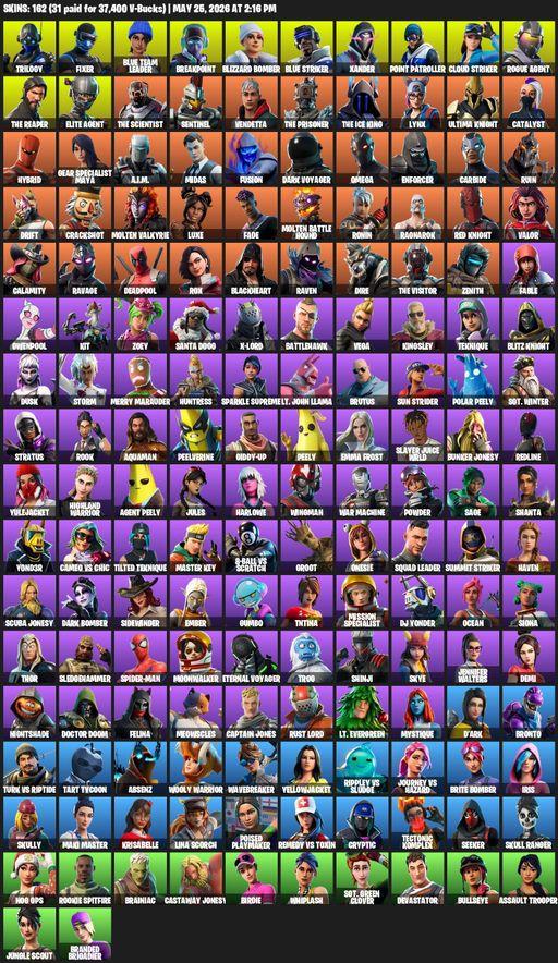 [PC] | 162 skins | Take The L | The Reaper | Elite Agent | Omega | Trilogy | Fixer | Blue Team Leader | Breakpoint | Blizzard Bomber | Blue Striker | Full Access