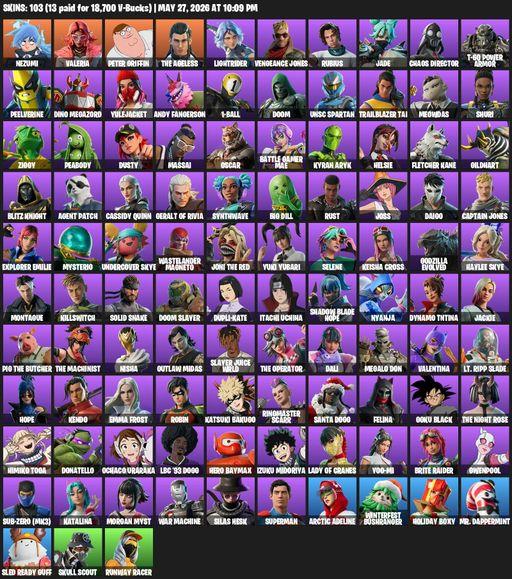 [PC/PSN] | 103 skins | Nezumi | Valeria | Peter Griffin | The Ageless | Lightrider | Vengeance Jones | Rubius | Jade | Chaos Director | Full Access