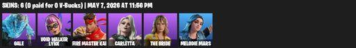 [PC/PSN] | 6 skins | Gale | Void Walker Lynx | FIRE Master Kai | Carletta | The Bride | Melodie Mars | Poison's Kiss | Slapshot Slashers | Full Access
