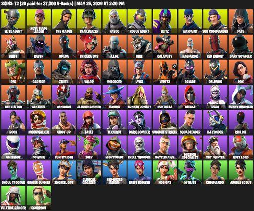 [PC/PSN/XBOX] | 72 skins | 1200 V-bucks | Take The L | OG STW | The Reaper | Elite Agent | Omega | Rose Team Leader | Trailblazer | Havoc | Full Access