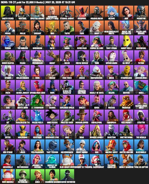 [PC] | 115 skins | Leviathan Axe | Darth Vader | Sentinel | Spectra Knight | Paradigm (Reality-659) | Eternal Knight | Deadpool | Mandalorian | Nezumi | Full Access