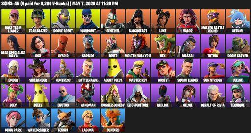 [PC/PSN/XBOX] | 45 skins | OG STW | Rose Team Leader | Trailblazer | Rogue Agent | Warpaint | Sentinel | Blackheart | Luxe | Valor | Full Access