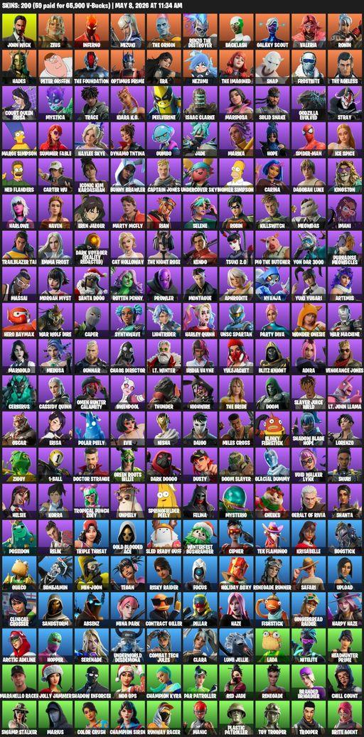 [PC/PSN] | 200 skins | John Wick | Zeus | Inferno | Mizuki | The Origin | Renzo the Destroyer | Backlash | Galaxy Scout | Valeria | Ronin | Hades | Full Access