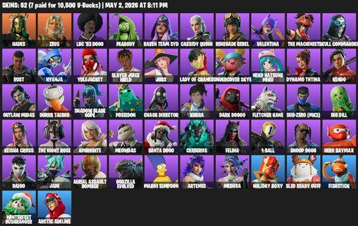[PC/XBOX] | 52 skins | Hades | Zeus | LBC '93 Dogg | Peabody | Raven Team Syd | Cassidy Quinn | Renegade Rebel | Valentina | The Machinist | Full Access