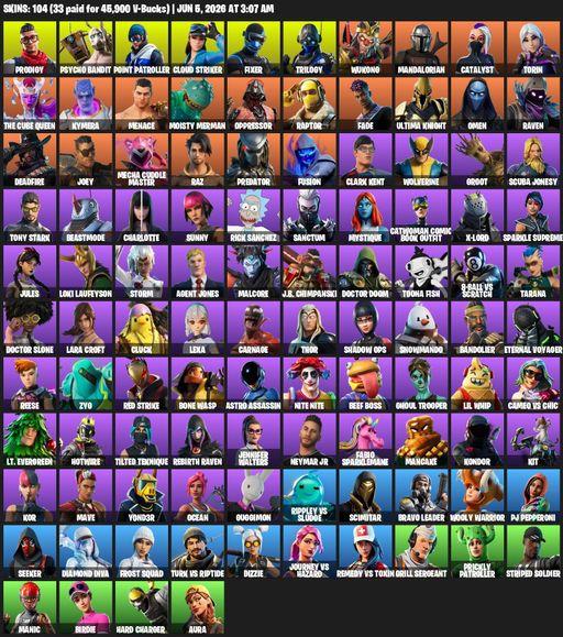 [PC/PSN/XBOX] | 104 skins | Lara Croft | Prodigy | Psycho Bandit | Point Patroller | Cloud Striker | Fixer | Trilogy | Wukong | Mandalorian | Catalyst | Full Access