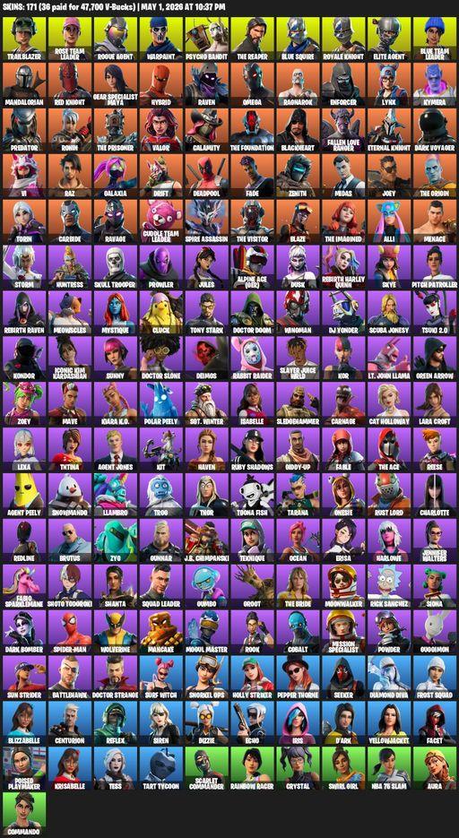 [PC/PSN/XBOX] | 171 skins | Leviathan Axe | Take The L | Floss | OG STW | Royale Knight | The Reaper | Elite Agent | Blue Squire | Omega | Lara Croft | Full Access