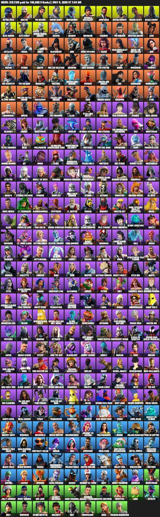 [PC] | 318 skins | Merry Mint Axe | Leviathan Axe | Take The L | Floss | Black Knight | Travis Scott | Sparkle Specialist | Royale Knight | The Reaper | Full Access