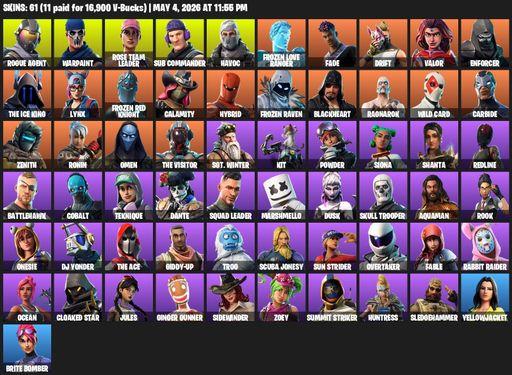 [PC] | 61 skins | OG STW | Reaper Axe | Rogue Agent | Warpaint | Rose Team Leader | Sub Commander | Havoc | Frozen Love Ranger | Fade | Drift | Valor | Full Access