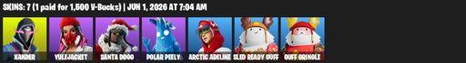 [PC/PSN/XBOX] | 7 skins | Xander | Yulejacket | Santa Dogg | Polar Peely | Arctic Adeline | Sled Ready Guff | Guff Gringle | The Destroyer's Destroyer | Full Access