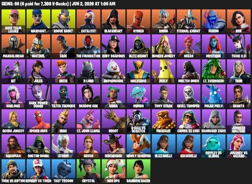 [PC/PSN/XBOX] | 66 skins | OG STW | Rose Team Leader | Warpaint | Rogue Agent | Catalyst | Blackheart | Hybrid | Ronin | Eternal Knight | Fusion | Rox | Full Access
