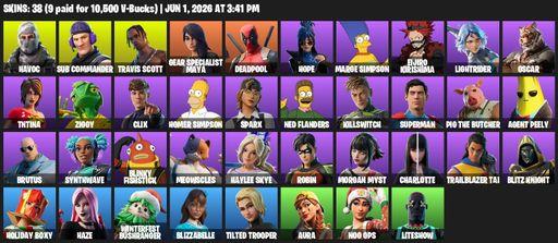 [PC/PSN/XBOX] | 38 skins | Travis Scott | Havoc | Sub Commander | Gear Specialist Maya | Deadpool | Hope | Marge Simpson | Eijiro Kirishima | Full Access