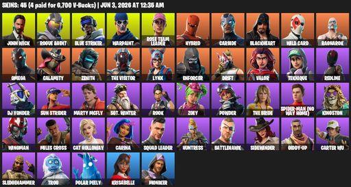 [PC/XBOX] | 45 skins | OG STW | Omega | John Wick | Rogue Agent | Blue Striker | Warpaint | Rose Team Leader | Hybrid | Carbide | Blackheart | Full Access