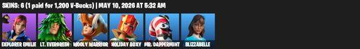 [PC/PSN/XBOX] | 6 skins | Explorer Emilie | Lt. Evergreen | Wooly Warrior | Holiday Boxy | Mr. Dappermint | Blizzabelle | Sigil of the Empire | Full Access