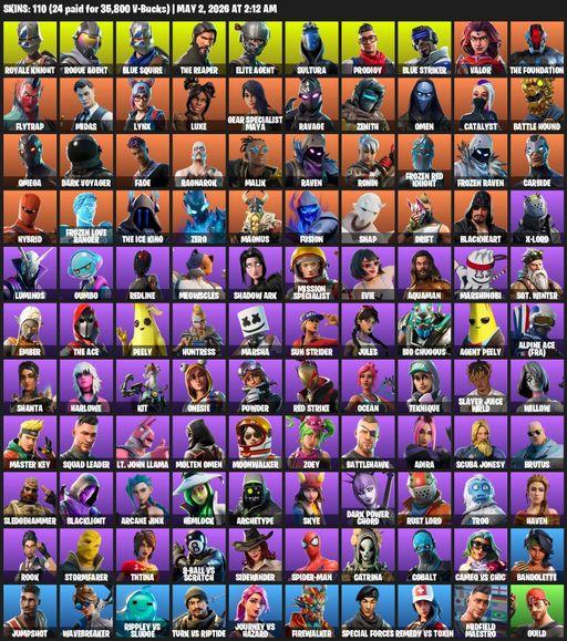 [PC/PSN/XBOX] | 110 skins | Take The L | Royale Knight | The Reaper | Elite Agent | Blue Squire | Omega | Rogue Agent | Sultura | Prodigy | Full Access