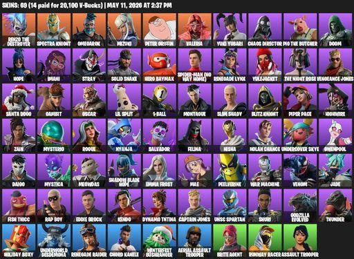 [PC/PSN/XBOX] | 69 skins | Raider's Revenge | Renegade Raider | Aerial Assault Trooper | Reaper Axe | Renzo the Destroyer | Spectra Knight | Omegarok | Full Access