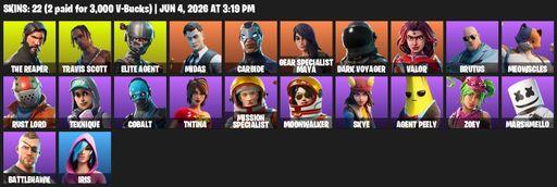 [PC/PSN/XBOX] | 22 skins | Take The L | Travis Scott | The Reaper | Elite Agent | Midas | Carbide | Gear Specialist Maya | Dark Voyager | Valor | Full Access