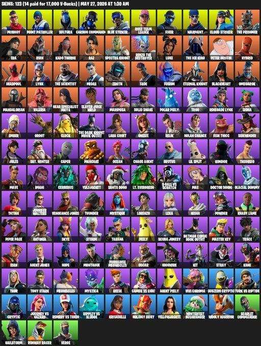 [PC/PSN/XBOX] | 123 skins | OG STW | Lara Croft | Prodigy | Point Patroller | Sultura | Carbon Commando | Blue Striker | Rose Team Leader | Fixer | Full Access