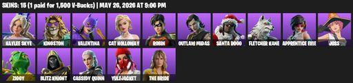 [PC/PSN] | 15 skins | Haylee Skye | Kingston | Valentina | Cat Holloway | Robin | Outlaw Midas | Santa Dogg | Fletcher Kane | Apprentice Evie | Joss | Full Access