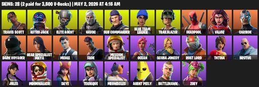 [PC/PSN/XBOX] | 28 skins | Take The L | Travis Scott | Elite Agent | Astro Jack | Havoc | Sub Commander | Blue Team Leader | Trailblazer | Deadpool | Full Access