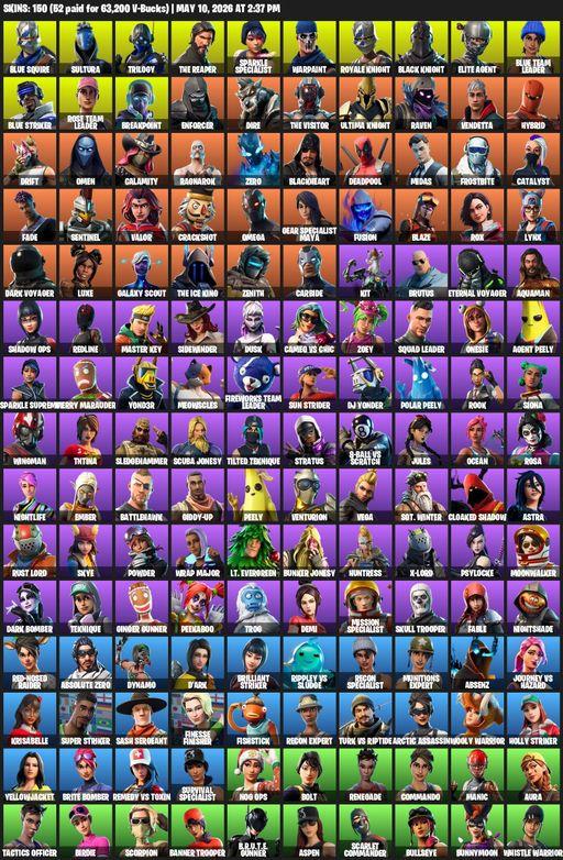 [PC/PSN/XBOX] | 150 skins | Take The L | Floss | OG STW | Black Knight | Sparkle Specialist | Royale Knight | The Reaper | Elite Agent | Blue Squire | Full Access