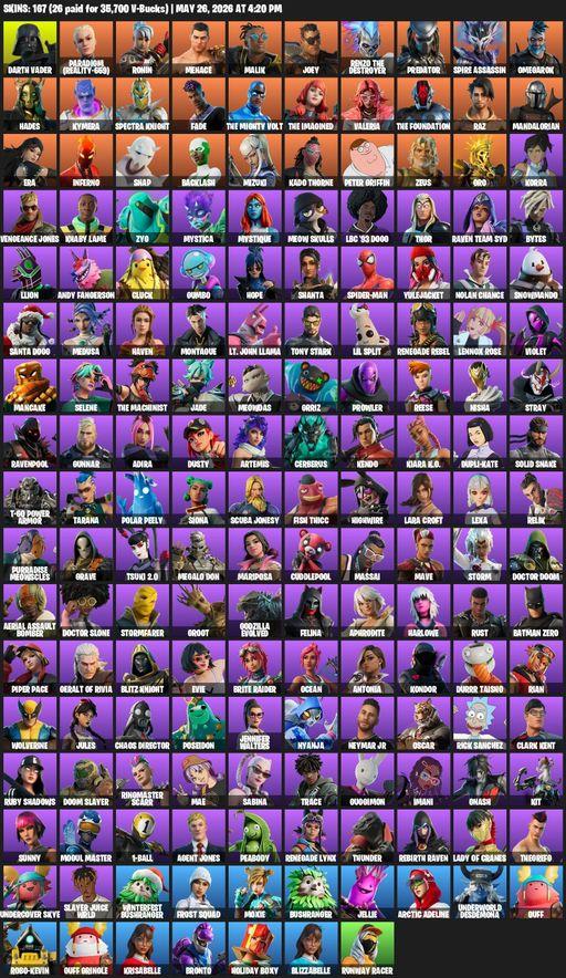 [PC/XBOX] | 167 skins | Lara Croft | Darth Vader | Paradigm (Reality-659) | Ronin | Menace | Malik | Joey | Renzo the Destroyer | Predator | Full Access