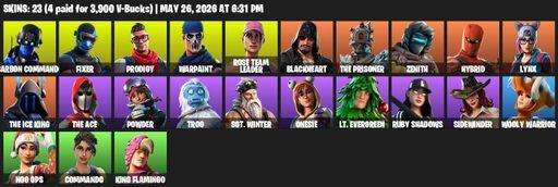 [PC/XBOX] | 23 skins | OG STW | Carbon Commando | Fixer | Prodigy | Warpaint | Rose Team Leader | Blackheart | The Prisoner | Zenith | Hybrid | Lynx | Full Access