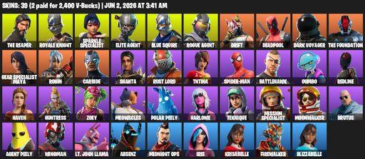 [PC/PSN] | 39 skins | Floss | Take The L | Sparkle Specialist | Royale Knight | The Reaper | Elite Agent | Blue Squire | Rogue Agent | Drift | Full Access