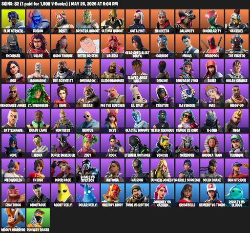 [PC/XBOX] | 82 skins | Blue Striker | Fusion | Drift | Spectra Knight | Ultima Knight | Catalyst | Vendetta | Calamity | Singularity | Sentinel | Full Access