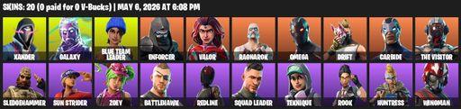 [PC/PSN/XBOX] | 20 skins | Galaxy | Omega | Xander | Blue Team Leader | Enforcer | Valor | Ragnarok | Drift | Carbide | The Visitor | Sledgehammer | Full Access