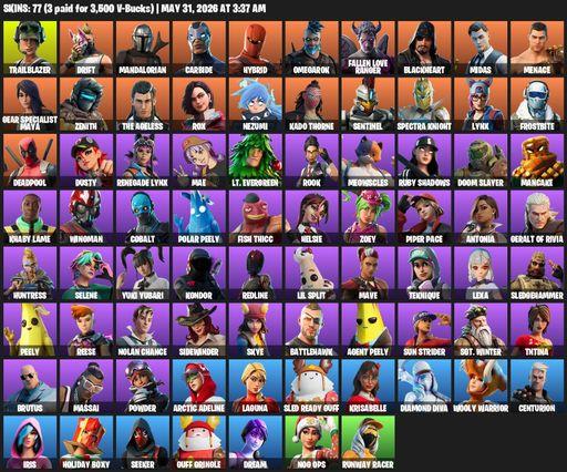 [PC/PSN/XBOX] | 77 skins | Trailblazer | Drift | Mandalorian | Carbide | Hybrid | Omegarok | Fallen Love Ranger | Blackheart | Midas | Menace | Full Access