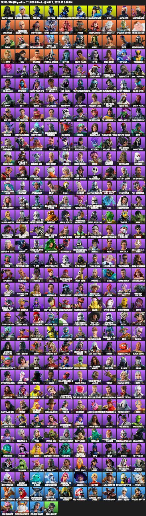 [PC/PSN/XBOX] | 344 skins | Lara Croft | Darth Vader | Blizzard Bomber | Trilogy | Sultura | Carbon Commando | Point Patroller | Cloud Striker | Fixer | Full Access