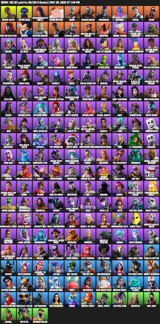 [PC/PSN/XBOX] | 193 skins | Travis Scott | Astro Jack | Gear Specialist Maya | Peter Griffin | Ronin | Mandalorian | Omegarok | Kymera | Midas | Blaze | Full Access