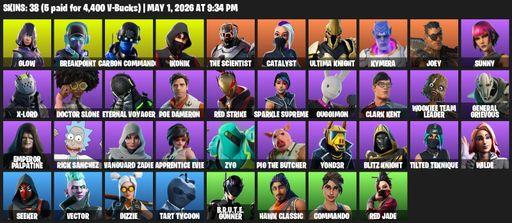 [PC/PSN] | 38 skins | IKONIK | Glow | Breakpoint | Carbon Commando | The Scientist | Catalyst | Ultima Knight | Kymera | Joey | Sunny | X-Lord | Full Access