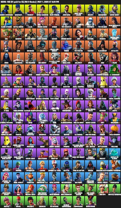 [PC/PSN/XBOX] | 168 skins | Merry Mint Axe | OG STW | Omega | Carbon Commando | Warpaint | Prodigy | World Warrior | Blue Striker | John Wick | Full Access