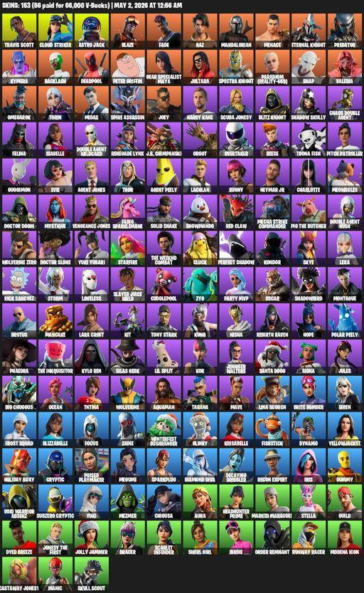 [PC/PSN/XBOX] | 153 skins | Leviathan Axe | Travis Scott | Lara Croft | Cloud Striker | Astro Jack | Blaze | Fade | Raz | Mandalorian | Menace | Full Access