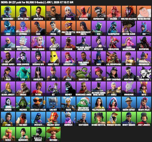 [PC/PSN/XBOX] | 84 skins | Breakpoint | Astro Jack | John Wick | Joey | Torin | Deadpool | Supersonic | Valeria | Molten Valkyrie | Peter Griffin | Full Access