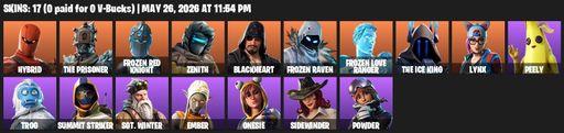 [PC/XBOX] | 17 skins | Hybrid | The Prisoner | Frozen Red Knight | Zenith | Blackheart | Frozen Raven | Frozen Love Ranger | The Ice King | Lynx | Full Access