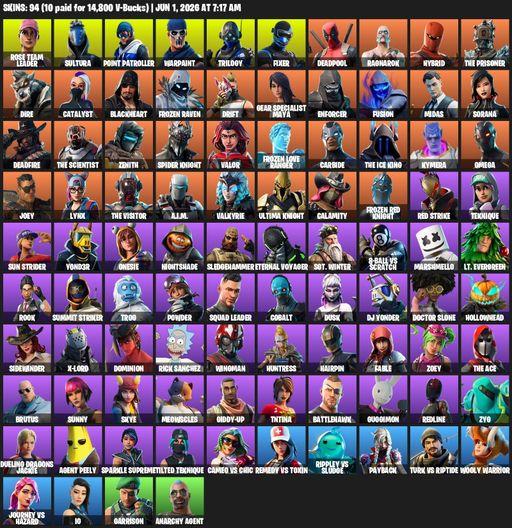 [PC/XBOX] | 94 skins | OG STW | Omega | Rose Team Leader | Sultura | Point Patroller | Warpaint | Trilogy | Fixer | Deadpool | Ragnarok | Hybrid | Full Access