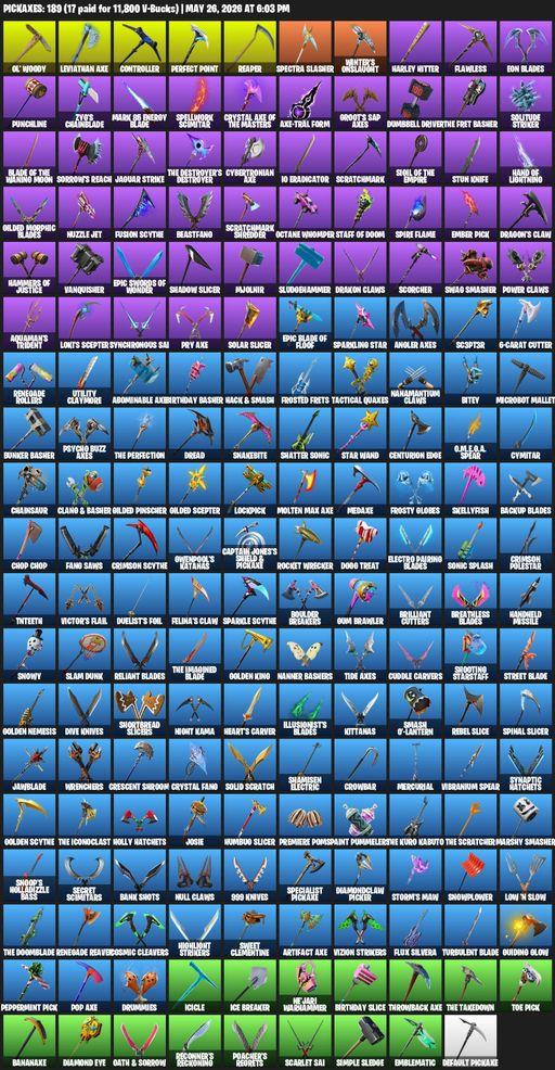 [PC/XBOX] | 166 skins | Leviathan Axe | Travis Scott | Lara Croft | Psycho Bandit | Breakpoint | Cloud Striker | Prodigy | Fixer | Sultura | Raz | Full Access