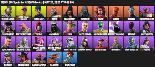 [PC/PSN] | 35 skins | OG STW | Rogue Agent | Rose Team Leader | Warpaint | Drift | Blackheart | Enforcer | Valor | Hybrid | Carbide | Dino Megazord | Full Access