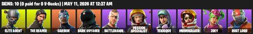 [PC/PSN/XBOX] | 10 skins | Take The L | The Reaper | Elite Agent | Carbide | Dark Voyager | Battlehawk | Mission Specialist | Teknique | Moonwalker | Full Access